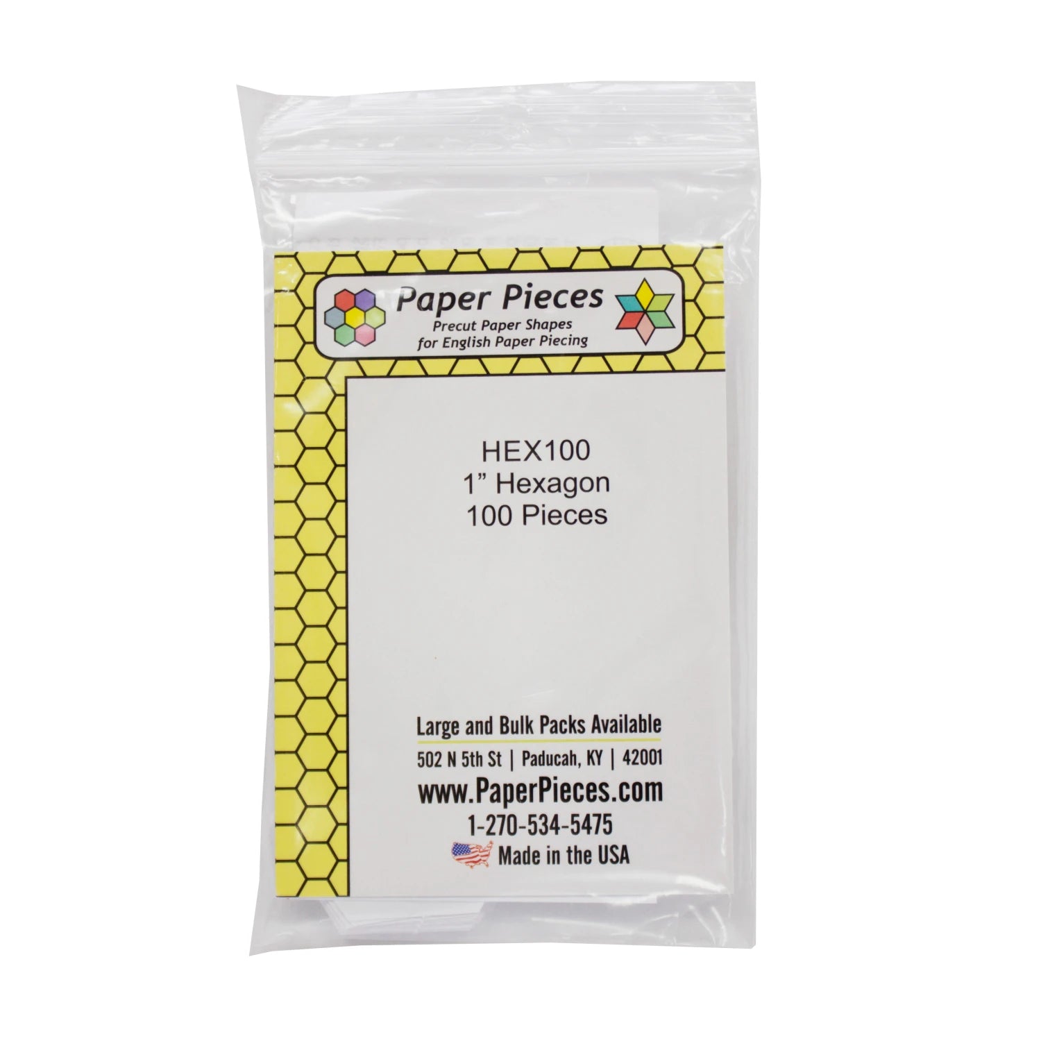 Paper Pieces 1" Hexagon 100ct